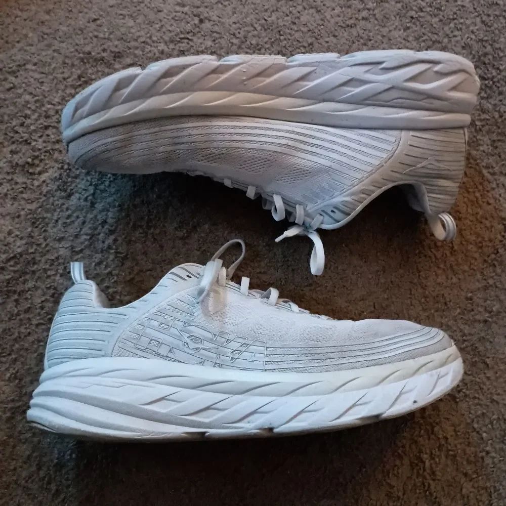 Hoka One Bondi 6 Opening Ceremony White Reflective Men's Size 15 PRE-OWNED RARE